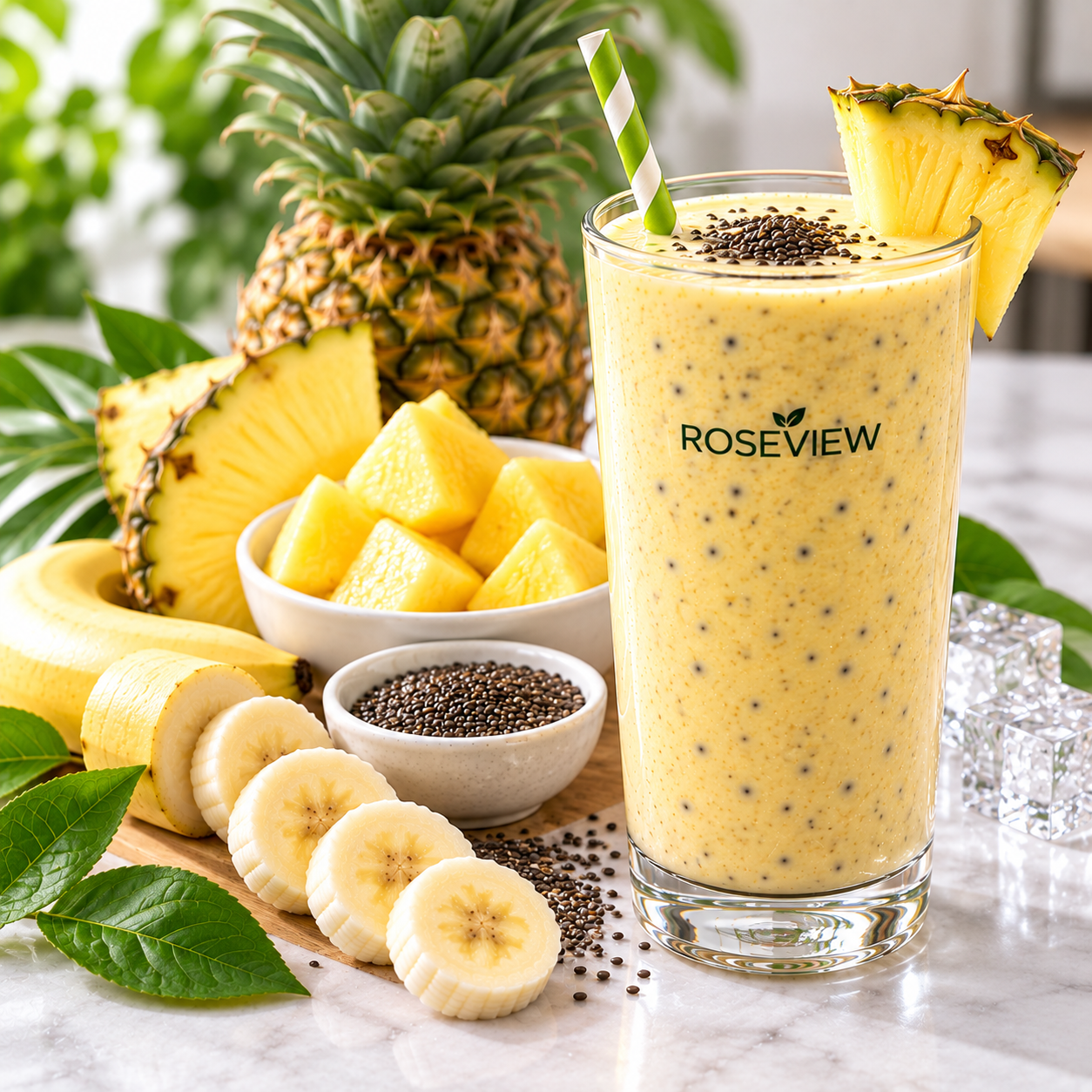 Pineapple Chia Seeds Smoothie: High-Protein Blend