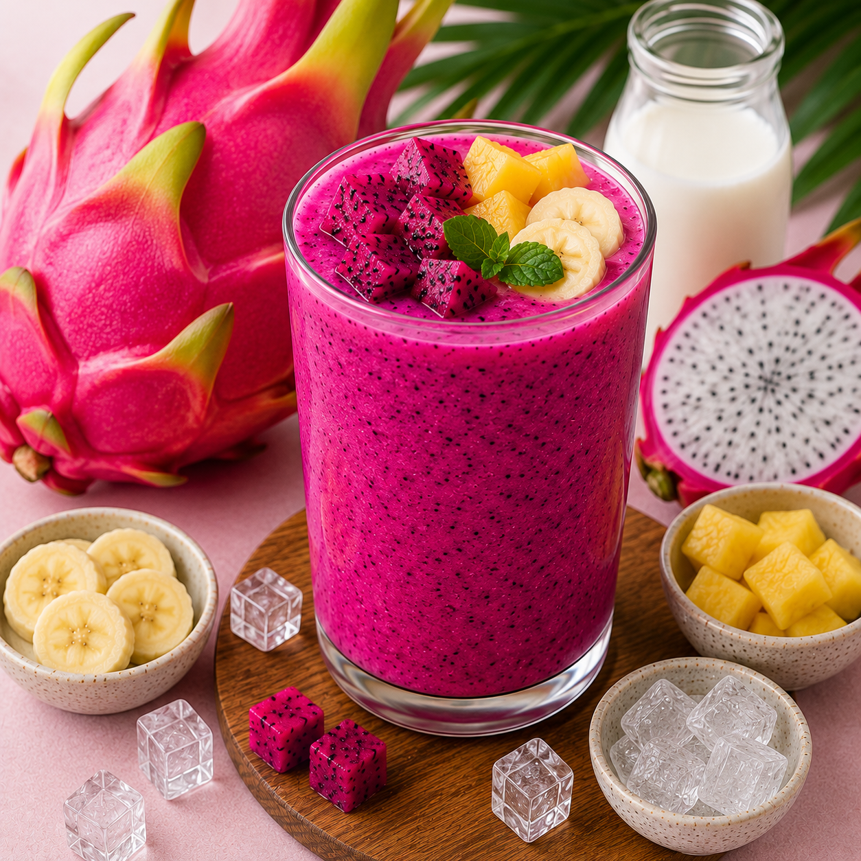 Dragon fruit Banana Breakfast Smoothie